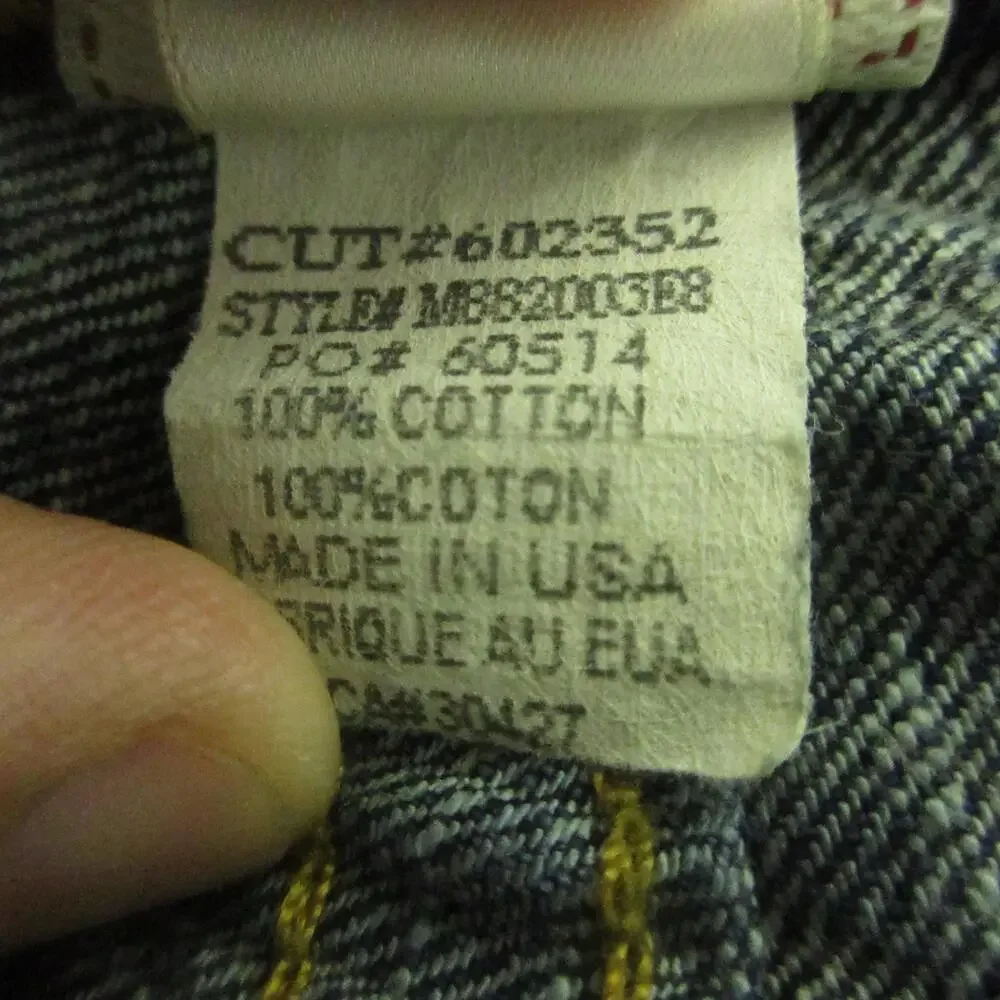Vintage True Religion Jeans Mens 34x30 Blue Leather Horseshoe Distressed USA